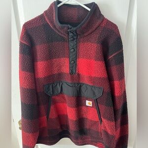 Carhartt Red and Black Sherpa Pullover